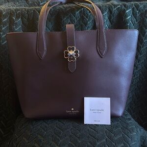 Kate Spade New York Kaci Leather Medium Tote, plum/purple